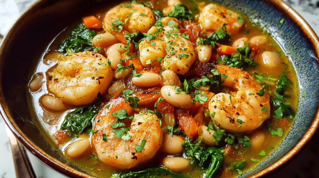 Lemony Shrimp and Bean Stew