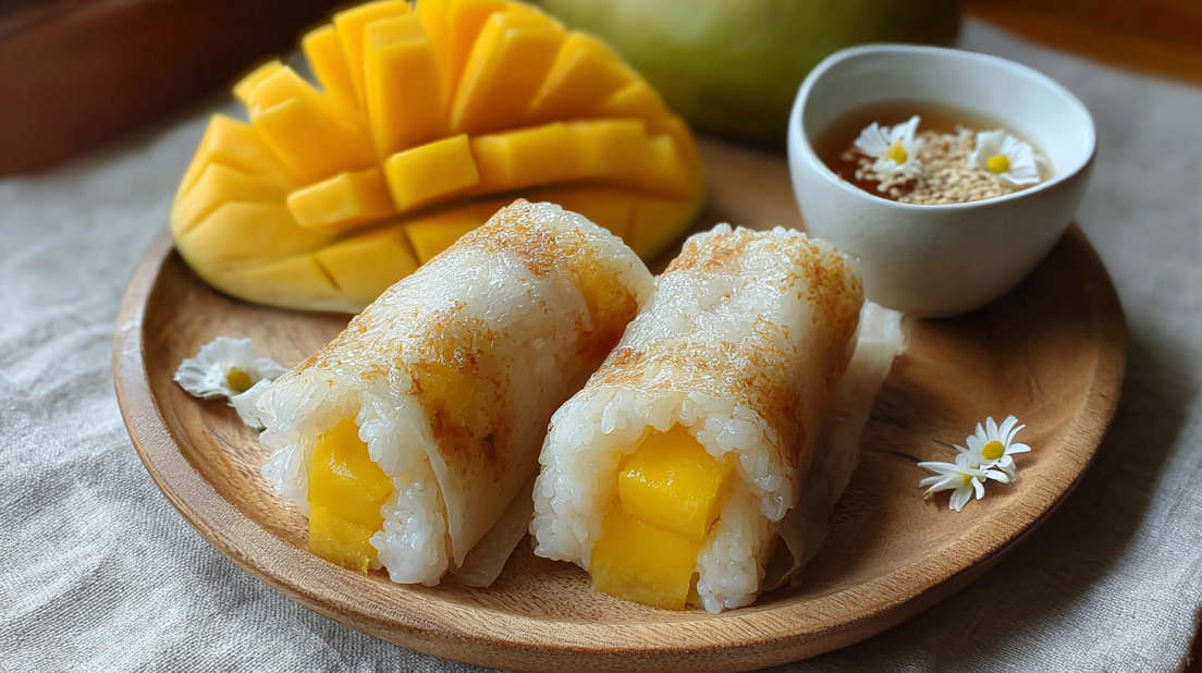 Mango Sticky Rice in Crispy Rice Paper
