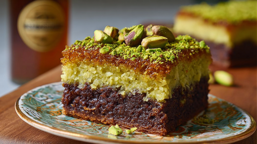 Pistachio Kunafa Brownies