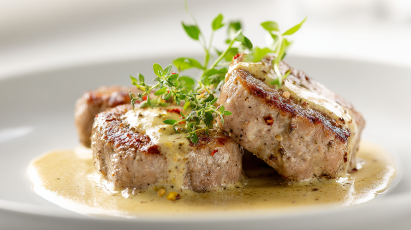 Pork Medallions in Mustard Cream Sauce
