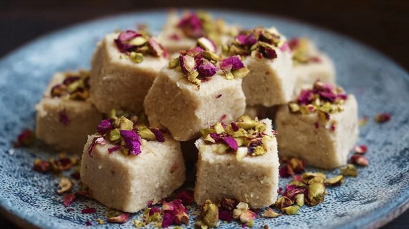 Rosewater Almond Vegan Halva Bites
