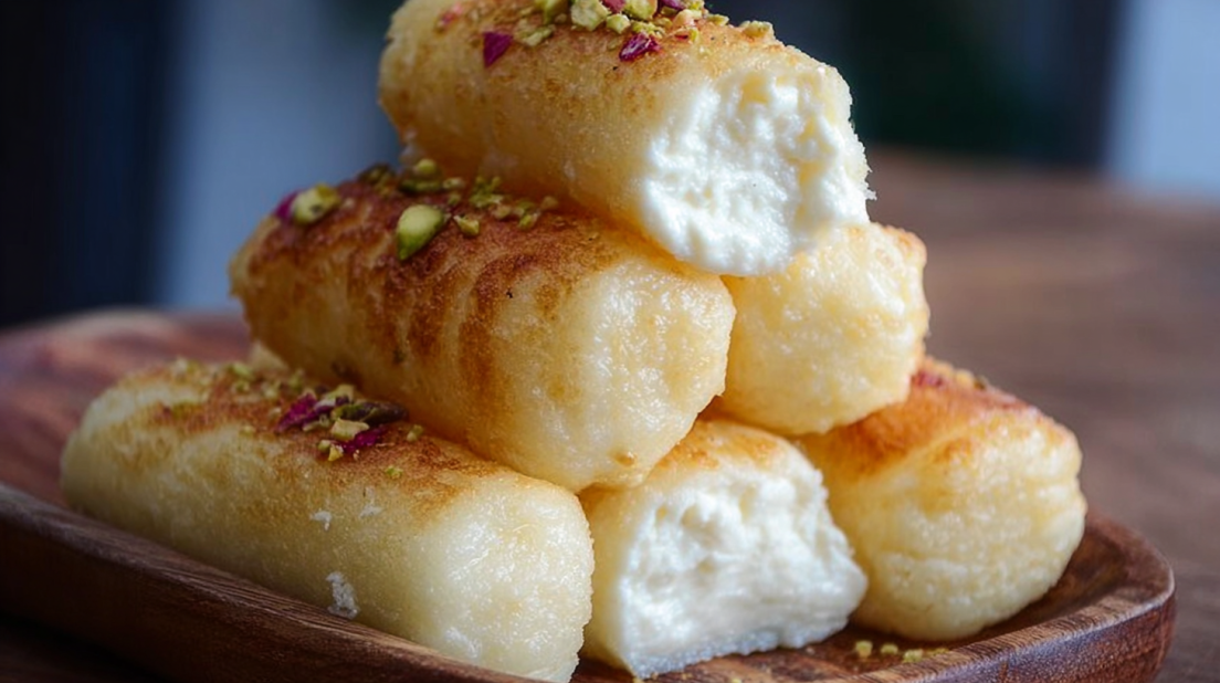 Sweet Cheese Rolls with Cream