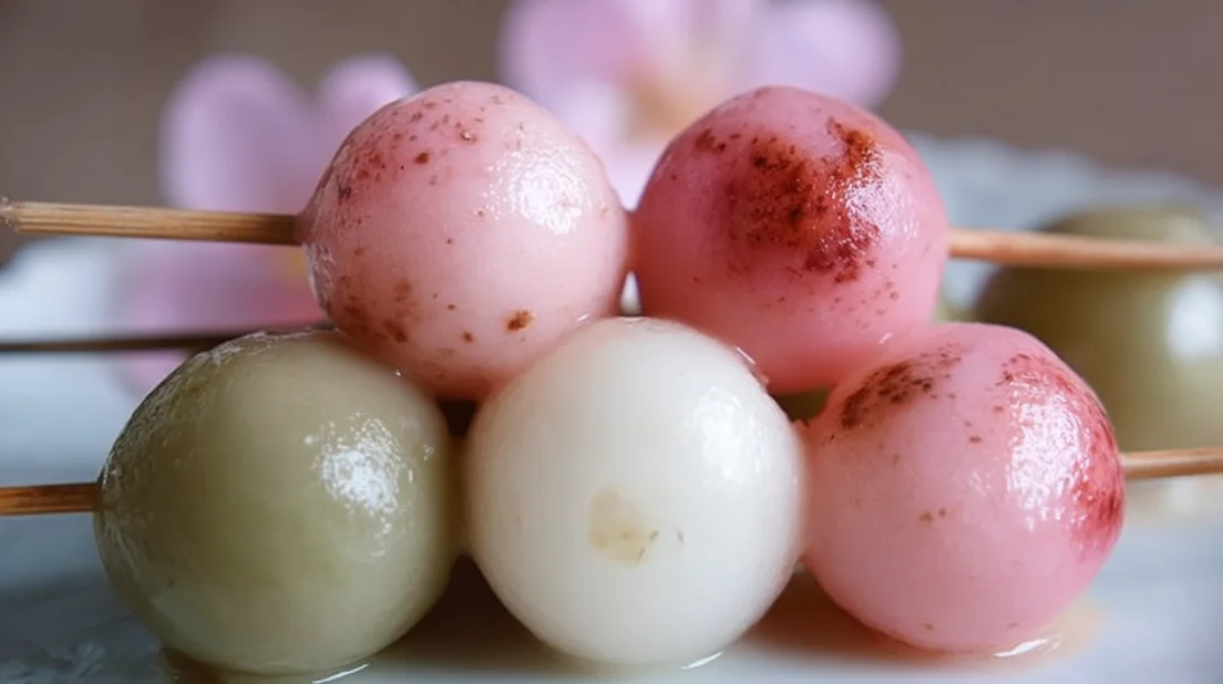 Variety of colorful Japanese treats for spring enjoyment