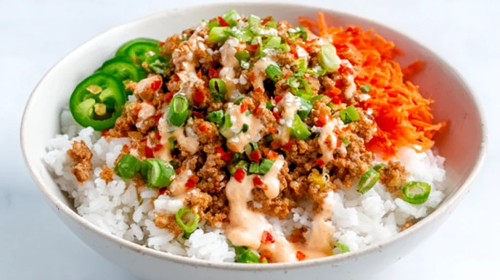 Bang Bang Ground Turkey Rice Bowls recipe
