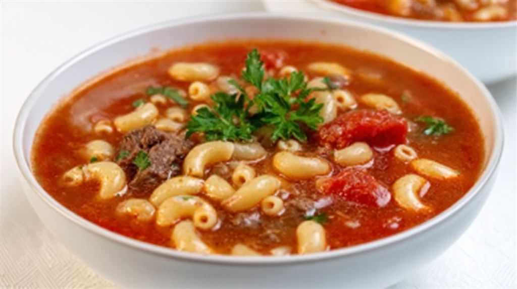 Beef and Macaroni Soup recipe