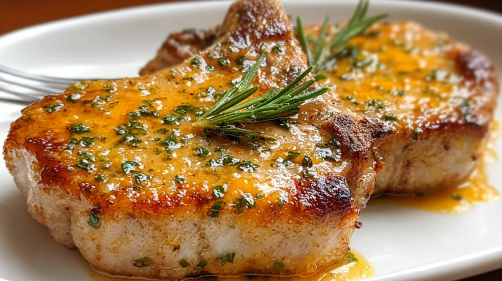 Juicy cheddar ranch pork chops baked with melted cheddar cheese and creamy ranch seasoning