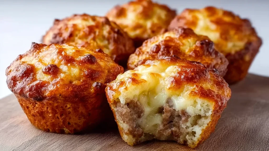 Cheesy sausage muffins recipe