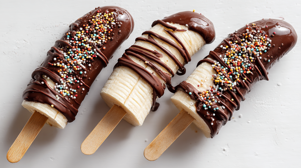 Frozen Chocolate Banana Pops