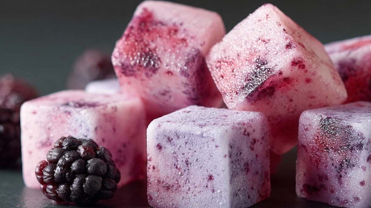 Frozen yogurt berry bites made with yogurt and fresh berries frozen into bite-sized snacks