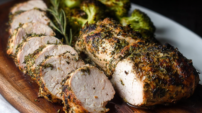 Garlic Herb Air Fryer Pork Tenderloin recipe