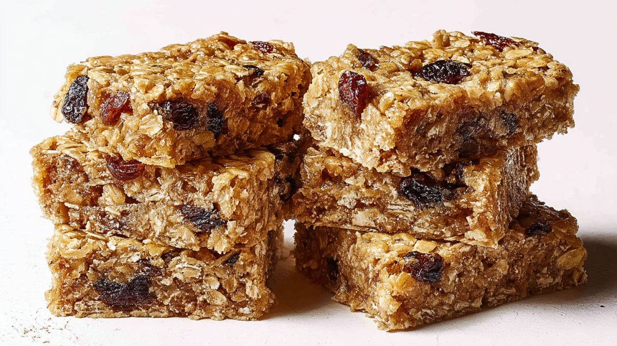 Soft oatmeal raisin bars baked with chewy oats, sweet raisins, and a golden top