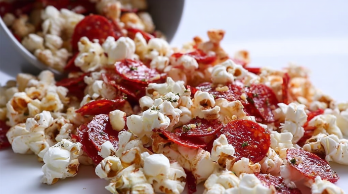 Pepperoni Pizza Popcorn recipe