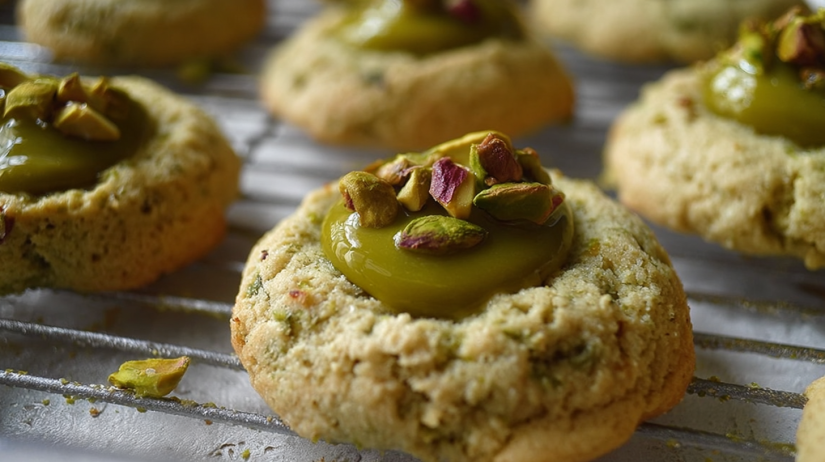 Pistachio Thumbprint Cookies
