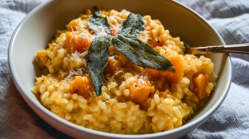 Roasted Butternut Squash Risotto With Crispy Sage