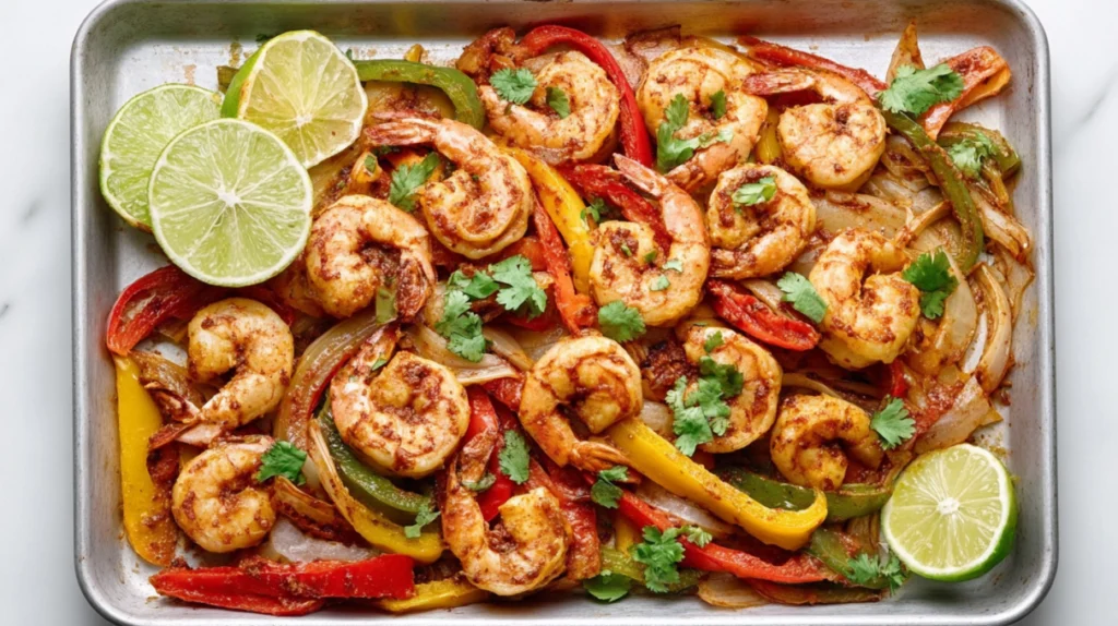 Sheet Pan Shrimp Fajitas recipe