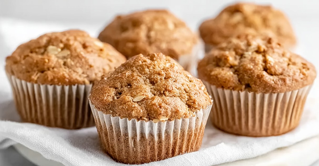Apple cinnamon oat muffins made with fresh apples, oats, and warm cinnamon, baked until soft and golden