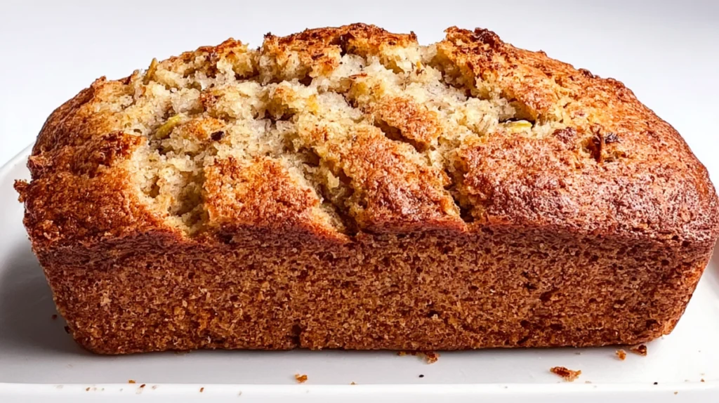 Moist cottage cheese banana bread with a tender crumb and rich banana flavor