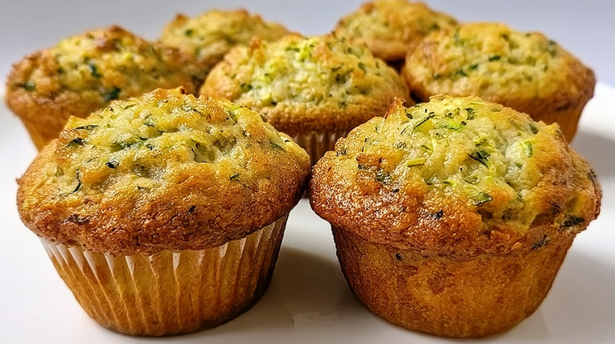 Moist homemade zucchini muffins made with shredded zucchini and warm spices