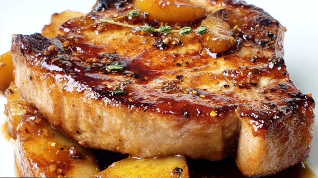 Apple Bourbon Pork Chops
