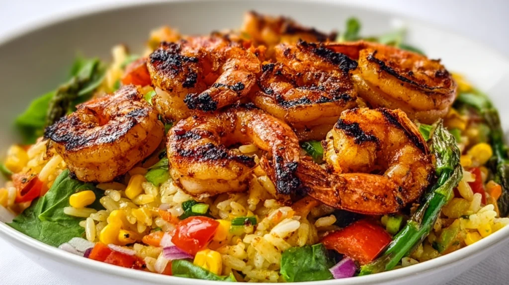 Caribbean Grilled Jerk Shrimp Orzo Salad recipe