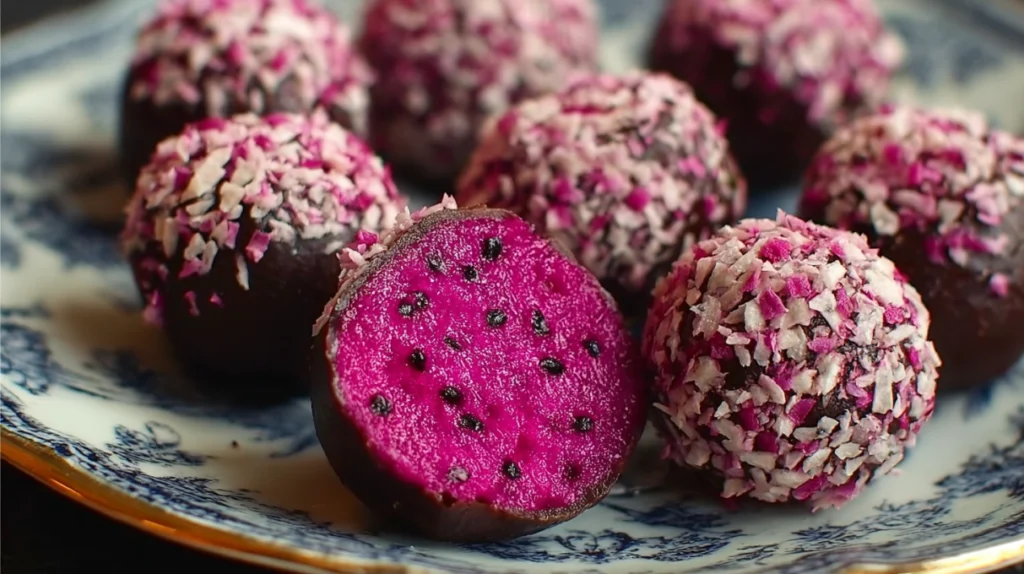 Dark Chocolate Dragon Fruit Coconut Treats recipe