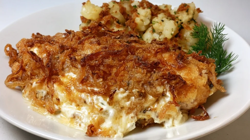 French Fried Onion Chicken Bake