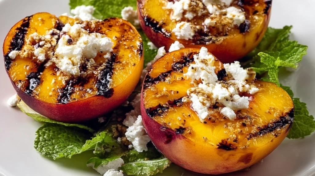 Grilled Peaches with Goat Cheese recipe
