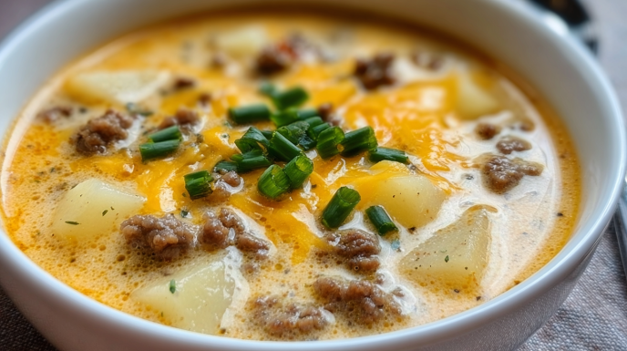 Cheesy Hamburger Potato Soup