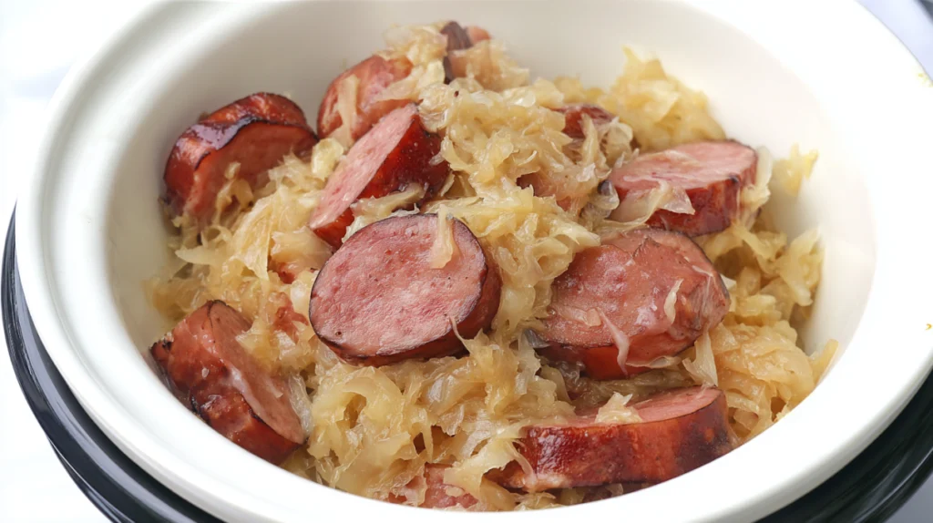 Slow Cooker Kielbasa and Sauerkraut recipe