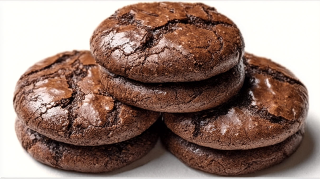 Sourdough brownie cookies with a fudgy center, crackly tops, and rich chocolate flavor