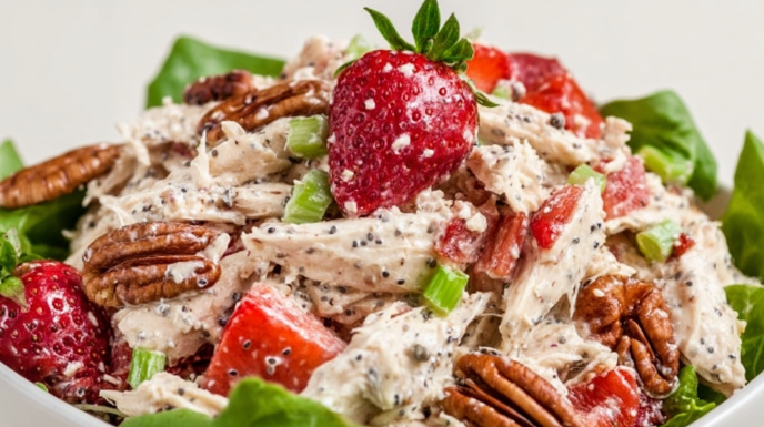 Strawberry Pecan Poppy Seed Chicken Salad