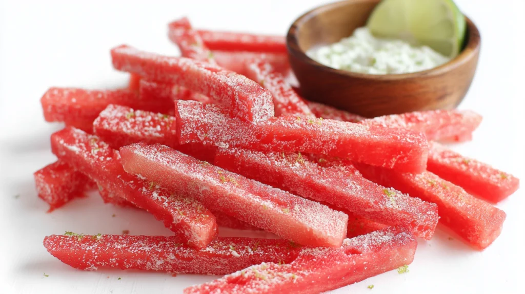 Watermelon Fries with Coconut Lime Dip
