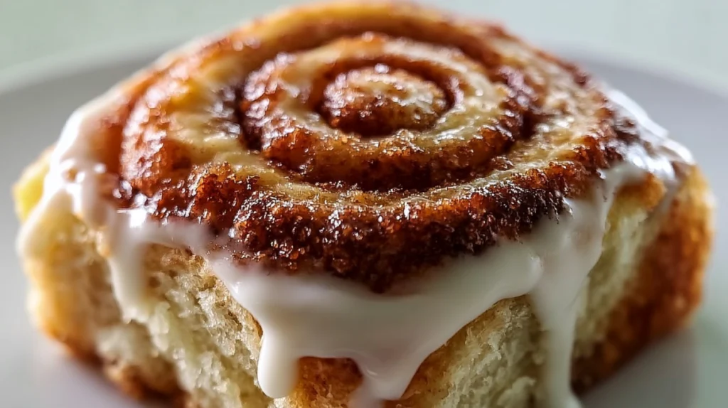 Cinnabon cinnamon roll cake baked with rich cinnamon swirls and topped with a creamy vanilla glaze.
