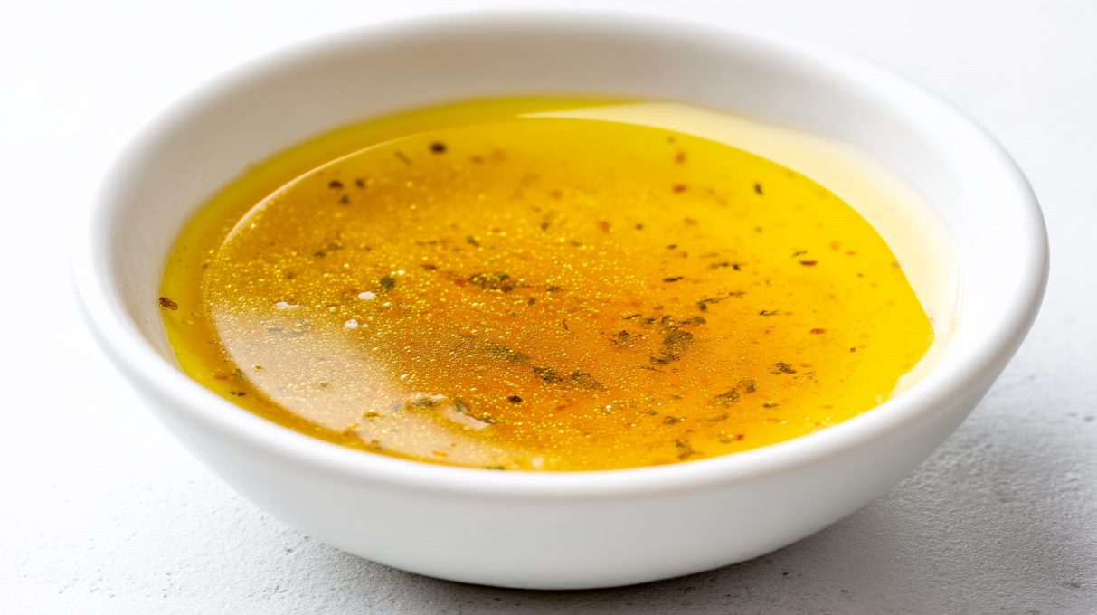 Homemade honey garlic butter sauce drizzled from a spoon, featuring a rich, glossy blend of honey, garlic, and melted butter.