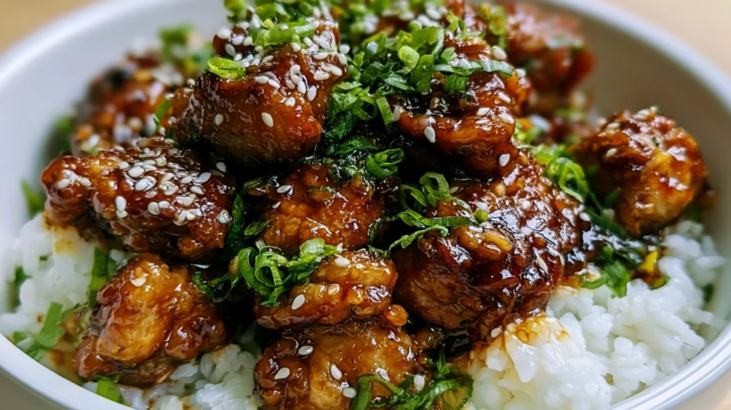 Honey Garlic Pork Rice Bowl