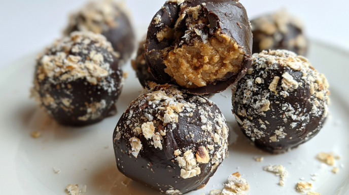 Peanut Butter Oat and Dark Chocolate Bites recipe