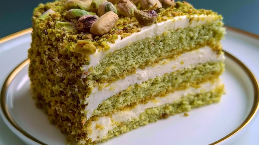 Pistachio Layer Cake with Mascarpone