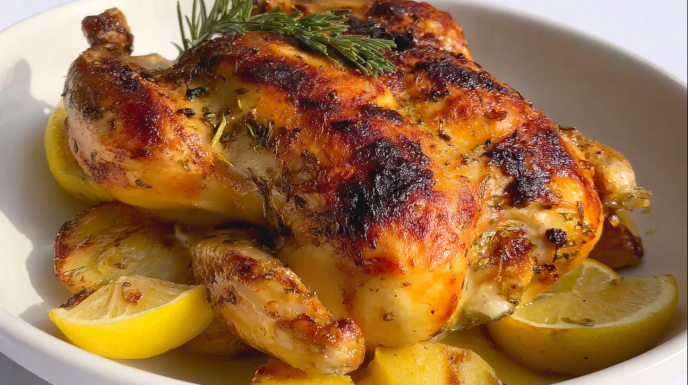 Spatchcock Greek Lemon Chicken