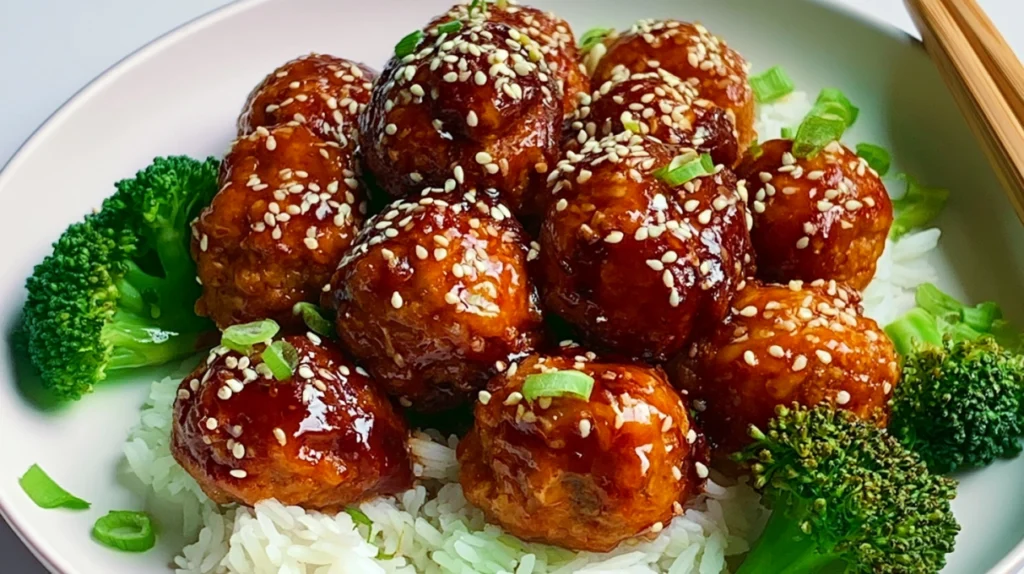 Sticky Pork Meatballs recipe