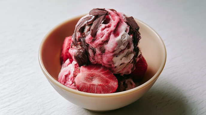 Strawberry Banana Chocolate Ice Cream