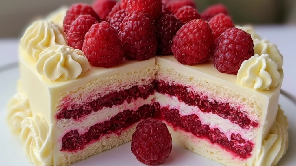 White Chocolate Raspberry Dream Cake recipe