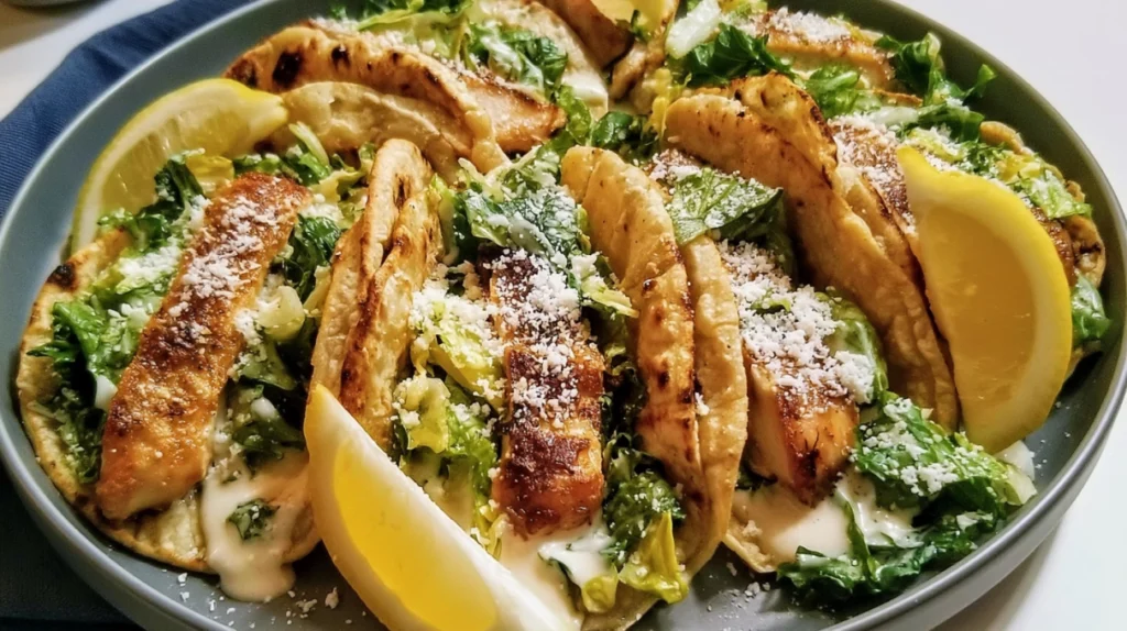 Chicken Caesar Smash Tacos