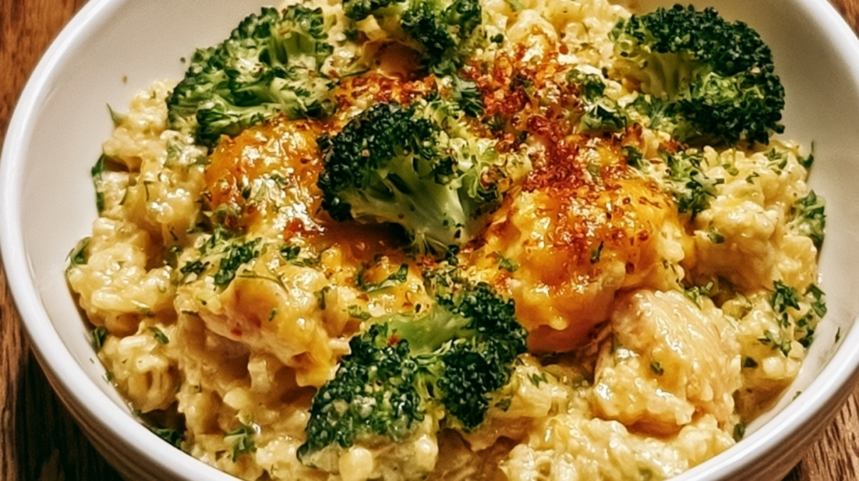 Crockpot Broccoli Cheddar Chicken and Rice