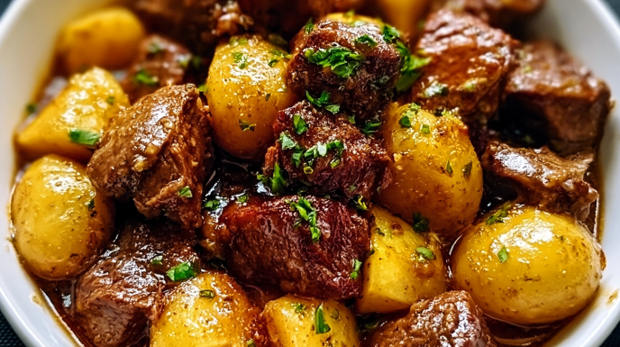 Slow Cooker Garlic Butter Beef Bites 